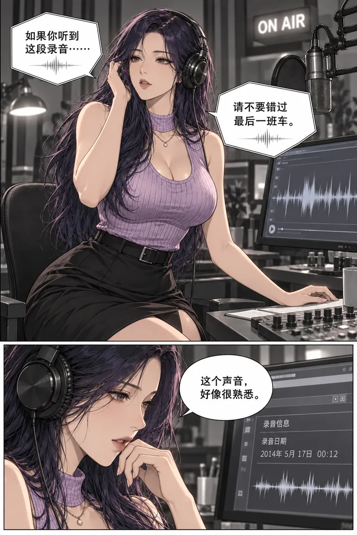 漂浮电台第01话零点的留言第2页:波形亮起、女主听见熟悉广播片头、录音日期在十年前